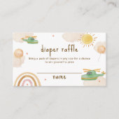 Boho Travel Helicopter Diaper Raffle Baby Shower エンクロージャーカード (正面)
