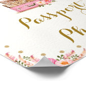 Boho Travel Miss to Mrs Floral Passport Photos ポスター (角)