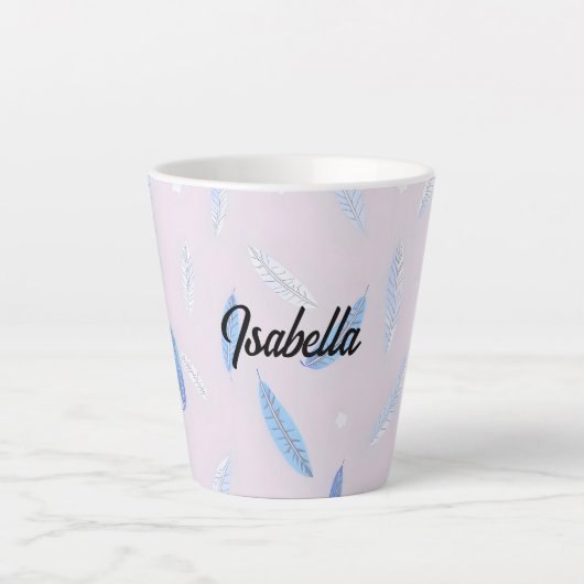 Boho Trendy Feathers Luxury Collection カフェラテマグ (正面)