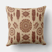 Boho Tribal Abstract Pattern | Earthy Geometric クッション (裏面)