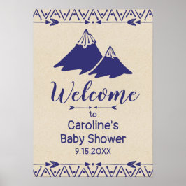 Boho Tribal Baby Showerウェルカムサイン ポスター