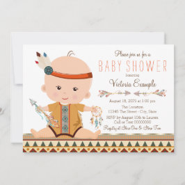 Boho Tribal Baby Shower 招待状