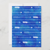 Boho Tribal Blue "アドベンチャー待ち"赤ちゃんシャワー 招待状 (裏面)