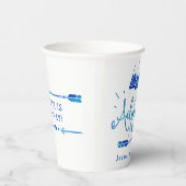 Boho Tribal Blue "アドベンチャー待ち"赤ちゃんシャワー 紙コップ (右)