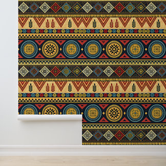 Boho Tribal Geometric Pattern Wallpaper 壁紙