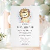 Boho Tribal Lion Boy Baby Shower 招待状