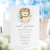 Boho Tribal Lion Boy Baby Shower 招待状