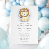 Boho Tribal Lion Boy Baby Shower 招待状