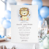 Boho Tribal Lion Boy Baby Shower 招待状