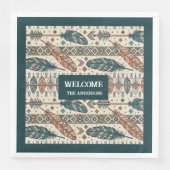 Boho Tribal Napkins Personalized Pastel Tableware (正面)