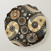 Boho Tribal Paisley & Mandala Pillow ラウンドクッション (裏面)