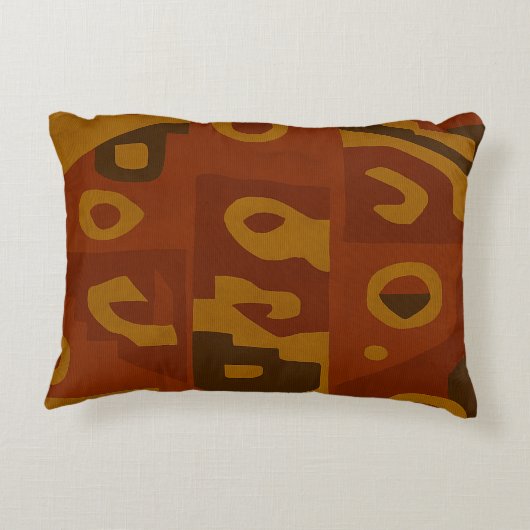 Boho Tribal Pattern Throw Pillow アクセントクッション (裏面)