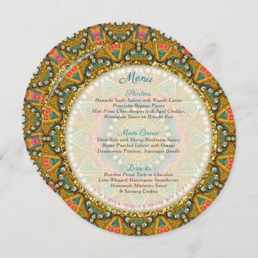 Boho Tribal Special Dayパーティーメニューテンプレート メニュー (正面/裏面)