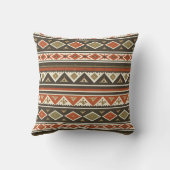 Boho Tribal Stripe Pattern Pillow  クッション (裏面)