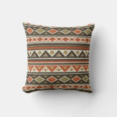 Boho Tribal Stripe Pattern Pillow  クッション (正面)