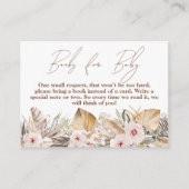 Boho Tropicalフローラガールシャワーブックリクエスト エンクロージャーカード (正面)