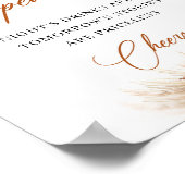 Boho tropical beach terracotta pampas open bar ポスター (角)