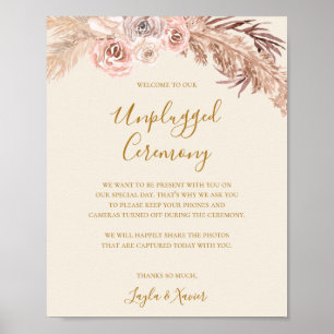 Boho Tropical Botanical Ivory Unplugged Ceremony ポスター