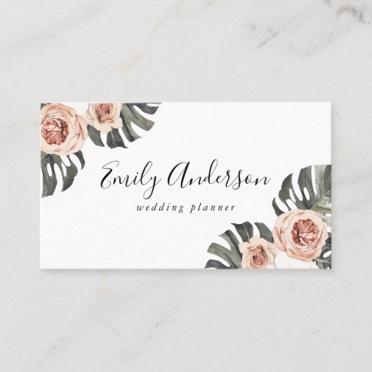 Boho Tropical Floral 名刺 (正面)