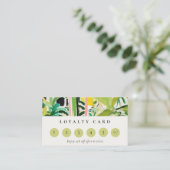 Boho Tropical Foliage Botanical 6 Punch Loyality 名刺 (スタンド正面)