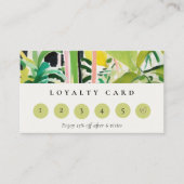 Boho Tropical Foliage Botanical 6 Punch Loyality 名刺 (正面)