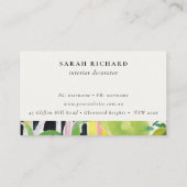 Boho Tropical Foliage Botanical Appointment 名刺 (裏面)