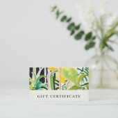 Boho Tropical Foliage Botanical Gift Certificate 名刺 (スタンド正面)