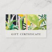 Boho Tropical Foliage Botanical Gift Certificate 名刺 (正面)