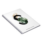 Boho Tropical Greenery Letter Sモノグラム ノートブック (右側)