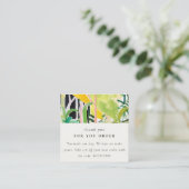 Boho Tropical Leafy Foliage Botanical Thank You スクエア名刺 (スタンド正面)