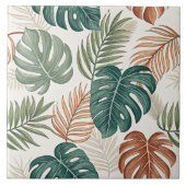 Boho Tropical Leaves  タイル (正面)