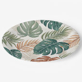Boho Tropical Leaves ペーパープレート (アングル)
