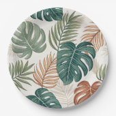 Boho Tropical Leaves ペーパープレート (正面)