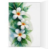 Boho Tropical Plumeria and Maile Watercolor Design (内側 (左))