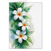 Boho Tropical Plumeria and Maile Watercolor Design (正面)