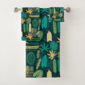 Boho Tropix Blues:はっきりした葉 バスタオルセット (インサイチュ)