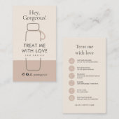 Boho Tumbler Care Card Social Media Handle 名刺 (正面/裏面)