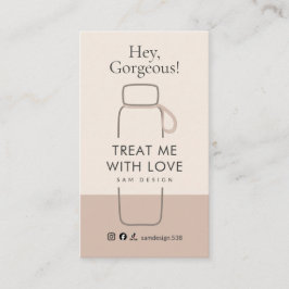 Boho Tumbler Care Card Social Media Handle 名刺