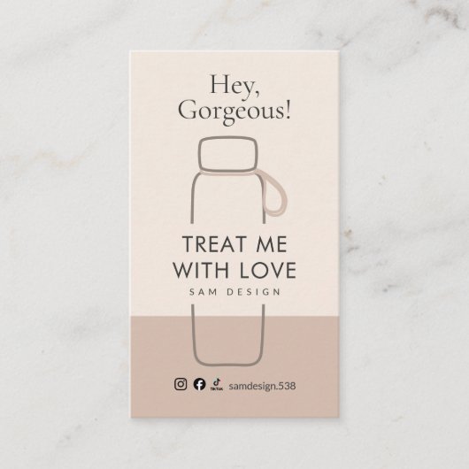 Boho Tumbler Care Card Social Media Handle 名刺 (正面)