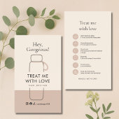 Boho Tumbler Care Card Social Media Handle 名刺
