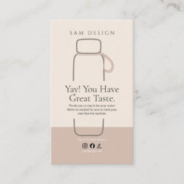 Boho Tumbler Instruction Package Insert 名刺