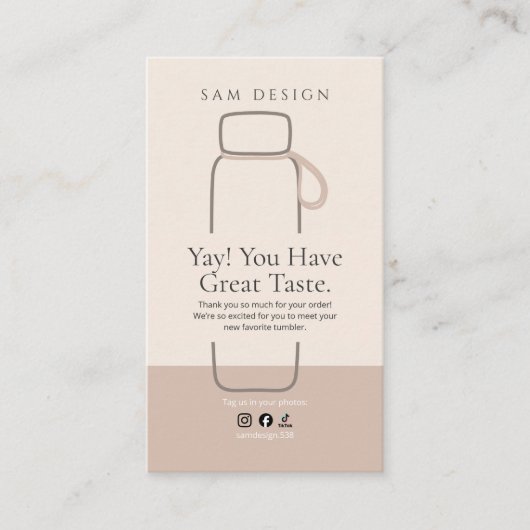 Boho Tumbler Instruction Package Insert 名刺 (正面)