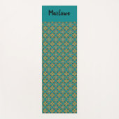 Boho Turquoise and Gold Moroccan Tile ヨガマット (正面)