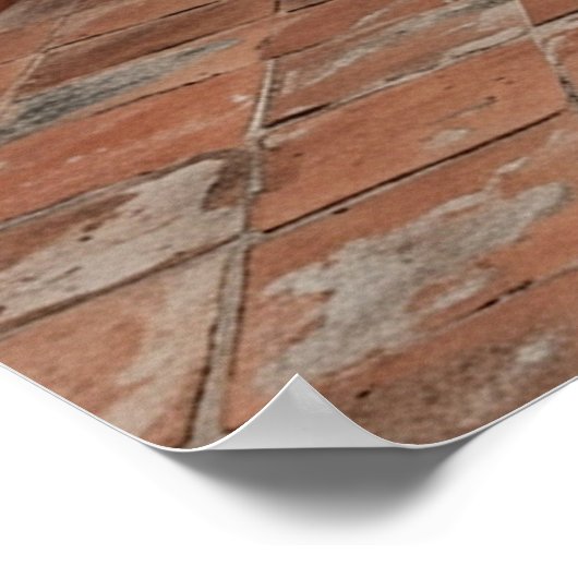 Boho Turquoise Desert Courtyard, Rustic Staircase  ポスター (角)