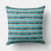 Boho Turquoise, White, Black & Brown クッション (裏面)