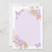 BOHO TWIN GIRL First Holy Communion紫色の花 招待状 (裏面)