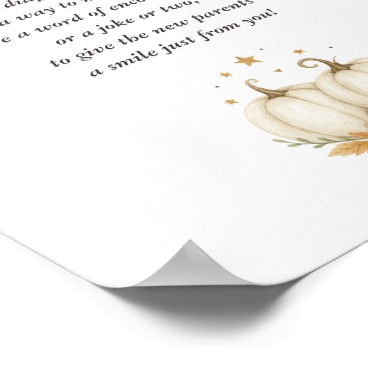 Boho Twin Pumpkins Baby Shower Late Night Diapers ポスター (角)