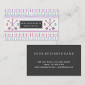 Boho Typogrpahyの種族のアステカな羽の矢パターン 名刺 (正面/裏面)