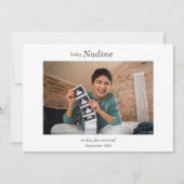 Boho Ultrasound Photo Pregnancy Announcement Card 招待状 (正面)