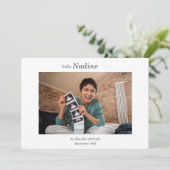 Boho Ultrasound Photo Pregnancy Announcement Card 招待状 (スタンド正面)